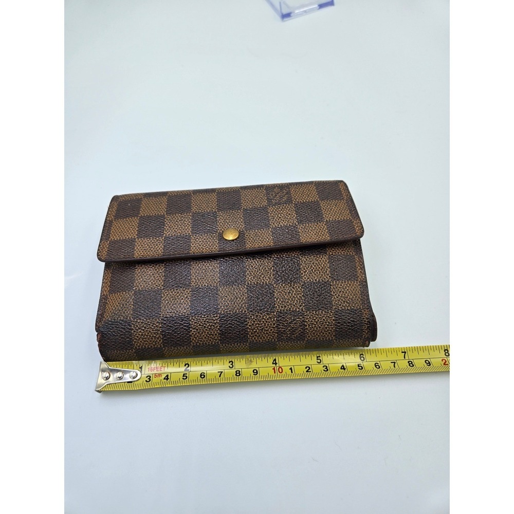 Louis Vuitton Damier Ebene Tri Fold Wallet Authentic Detective Cert - Picture 13 of 14